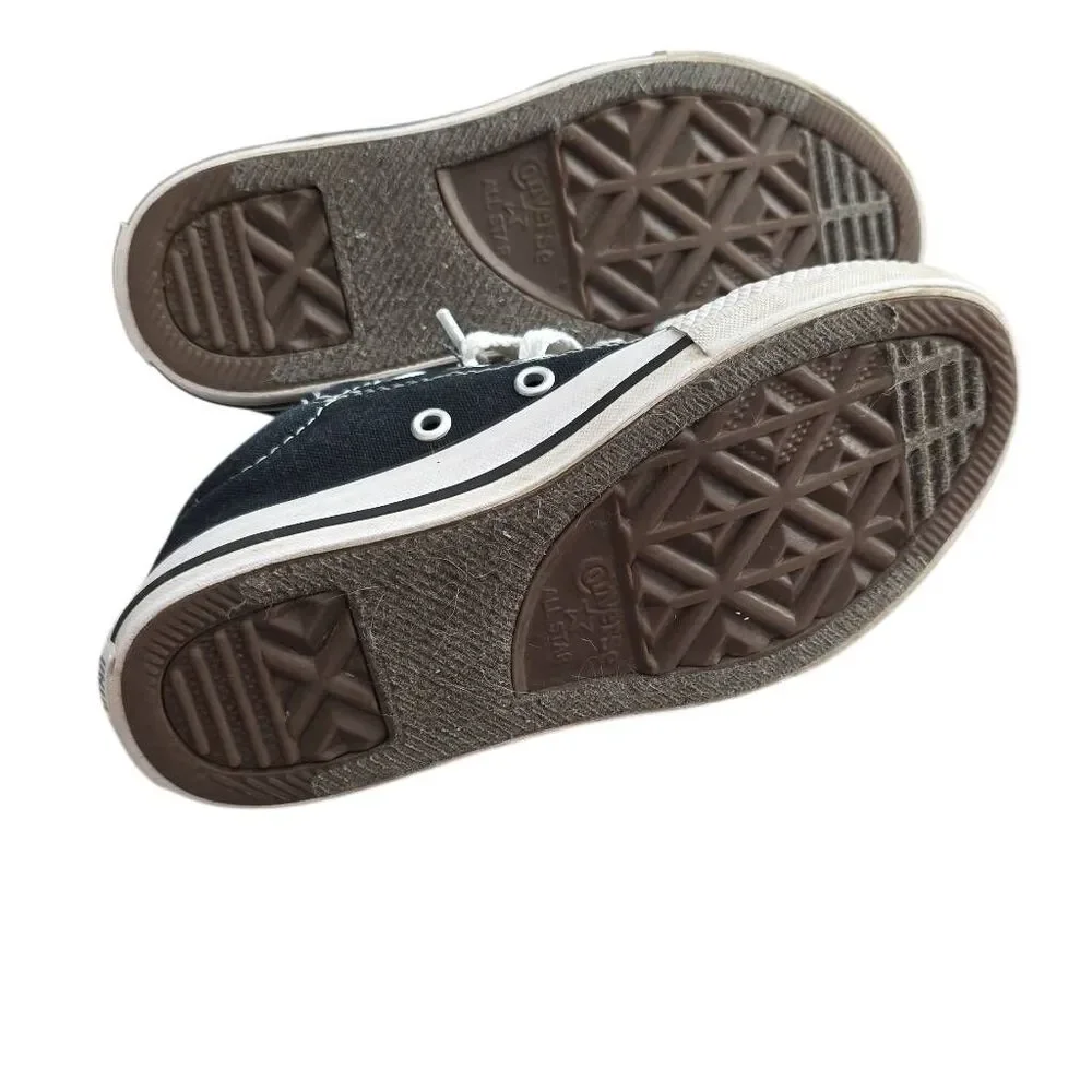 Converse All Stars Kids Size 11 Black White Lo Top Slip On Sneakers